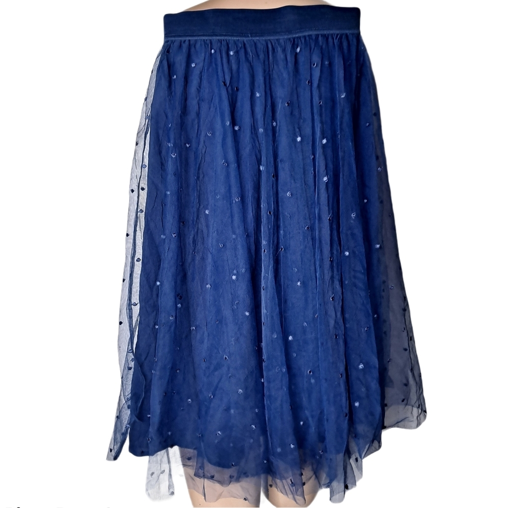 Torrid embroidered mesh midi skirt size 00